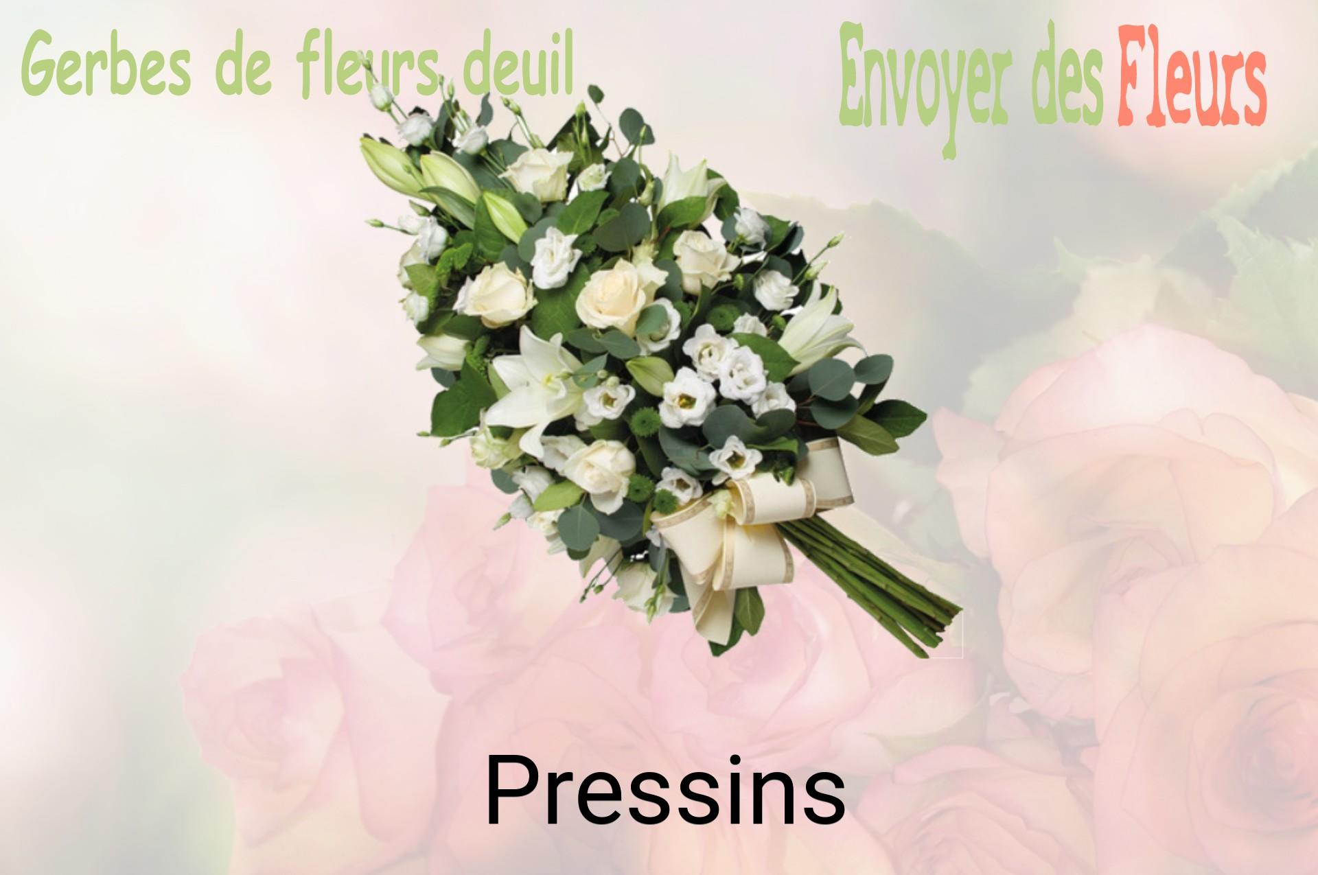 Gerbe de fleurs de deuil livrée à Pressins